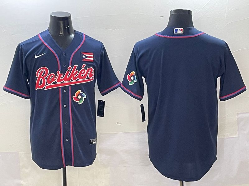 Men Puerto Rico Blank Blue Joint Name 2025 Nike MLB Jersey style 6
